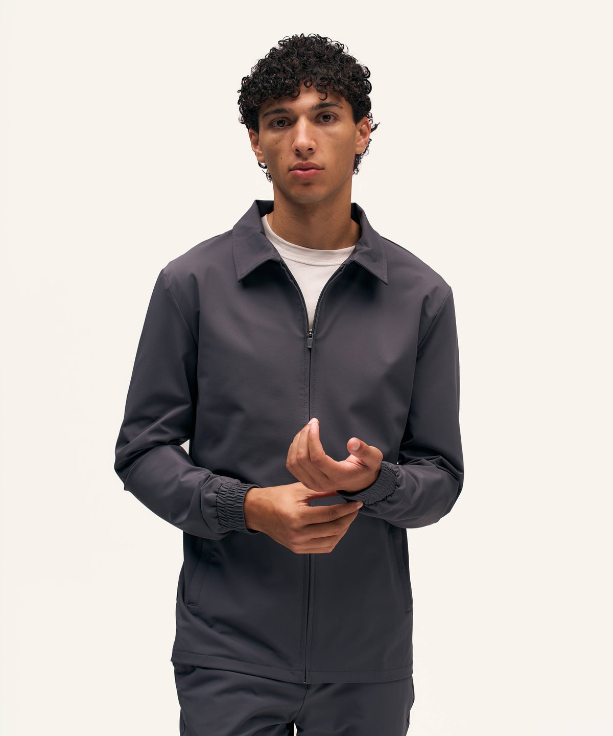 Tracksuit Jacket with Collar | Anthracite