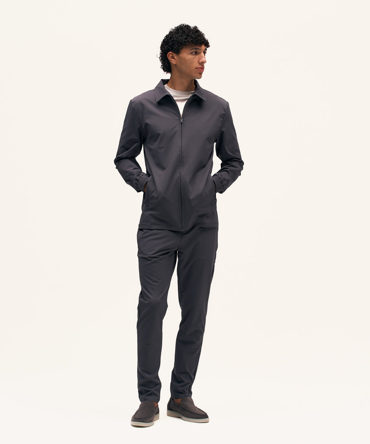 Tracksuit Jacket with Collar | Anthracite