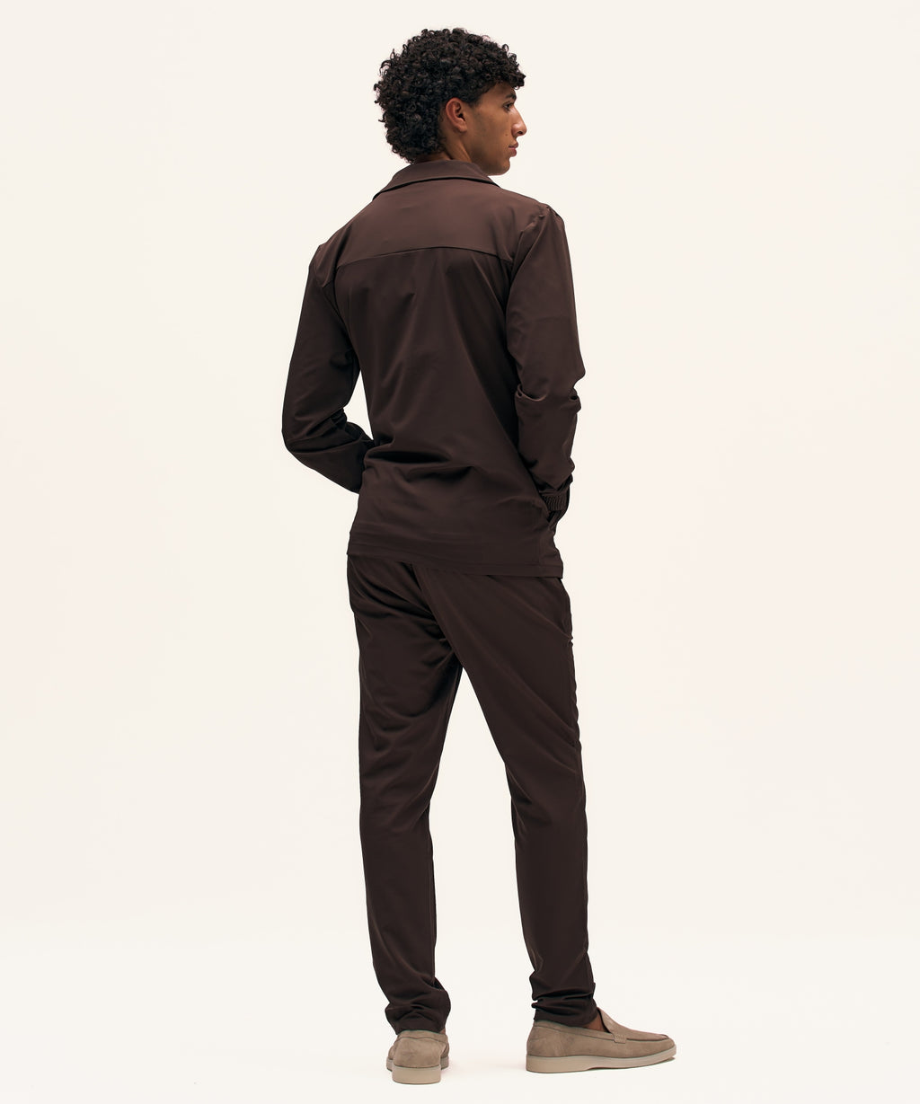 Tracksuit Jacket with Collar | Brown
