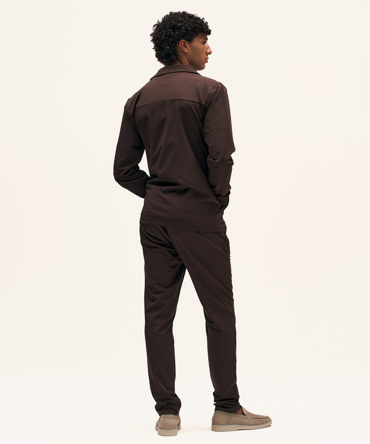 Tracksuit Jacket with Collar | Brown