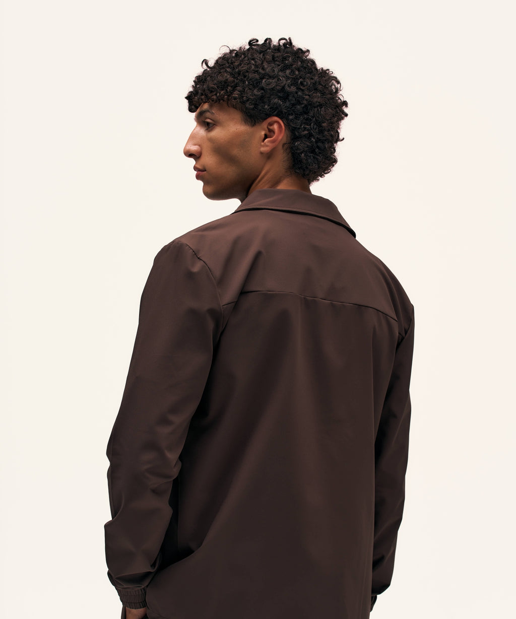 Tracksuit Jacket with Collar | Brown