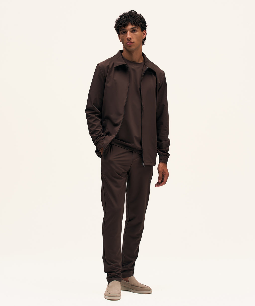 Tracksuit Jacket with Collar | Brown