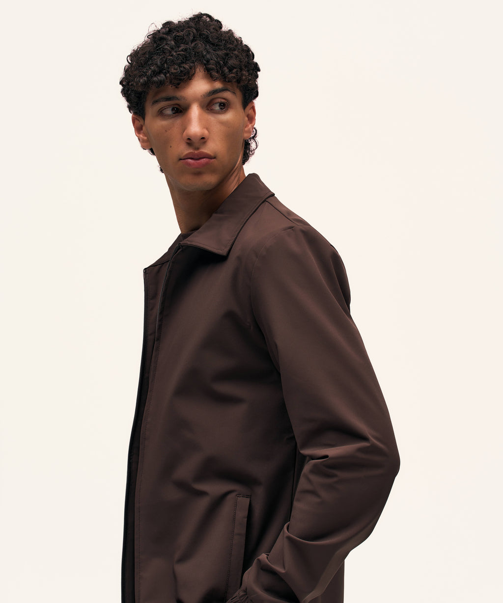Tracksuit Jacket with Collar | Brown