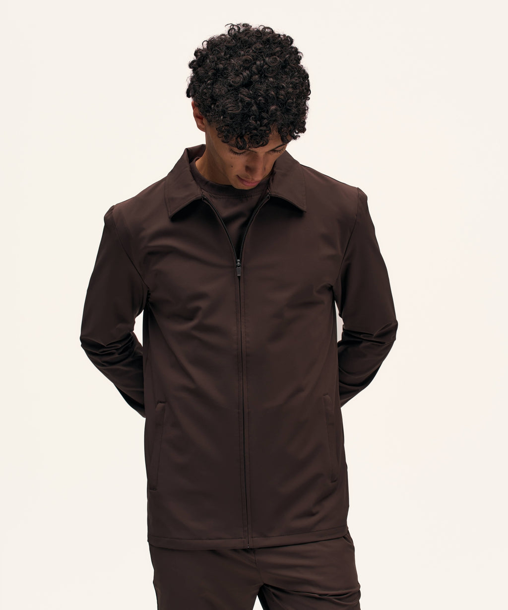 Tracksuit Jacket with Collar | Brown