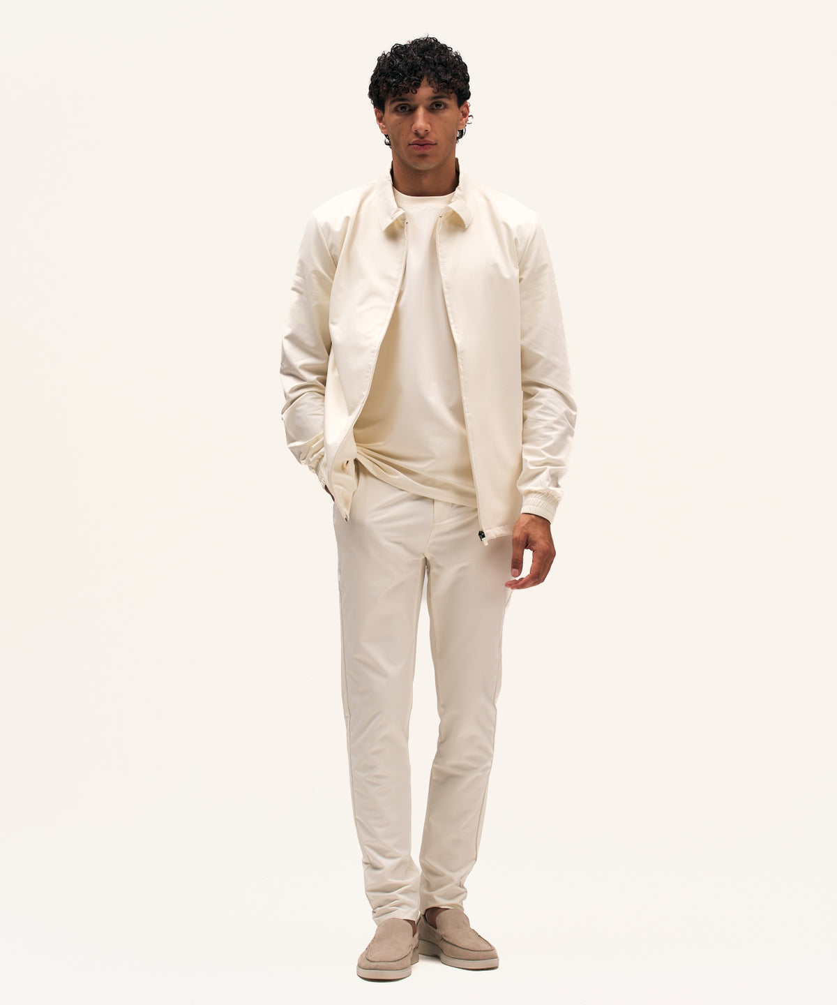 Tracksuit Jacket with Collar | Creme