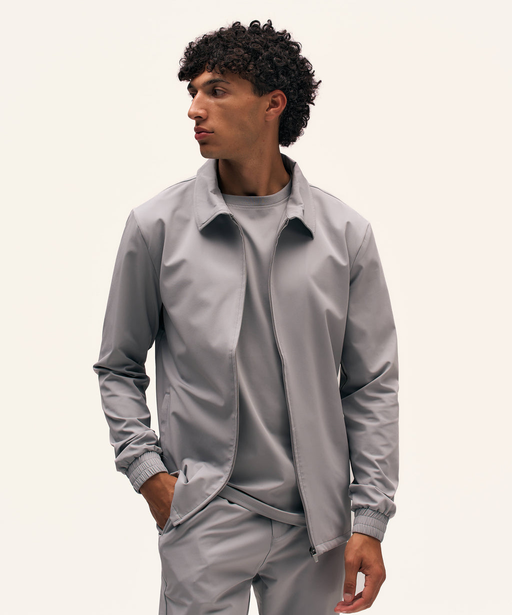 Tracksuit Jacket with Collar | Light Grey