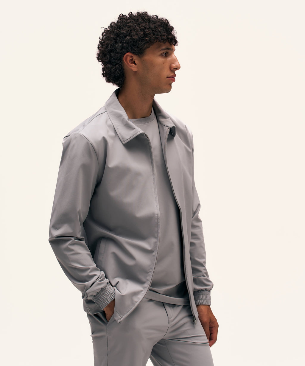 Tracksuit Jacket with Collar | Light Grey