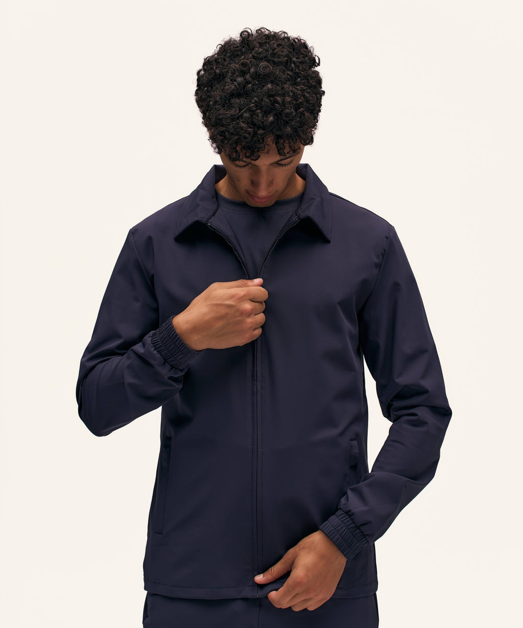 Tracksuit Jacket with Collar | Navy