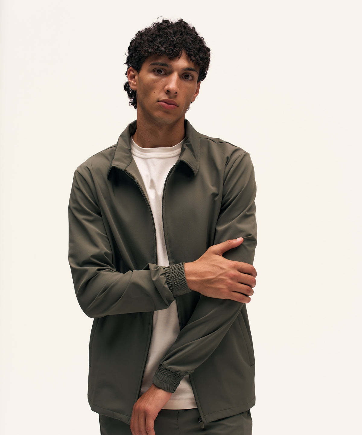 Tracksuit Jacket with Collar | Olive