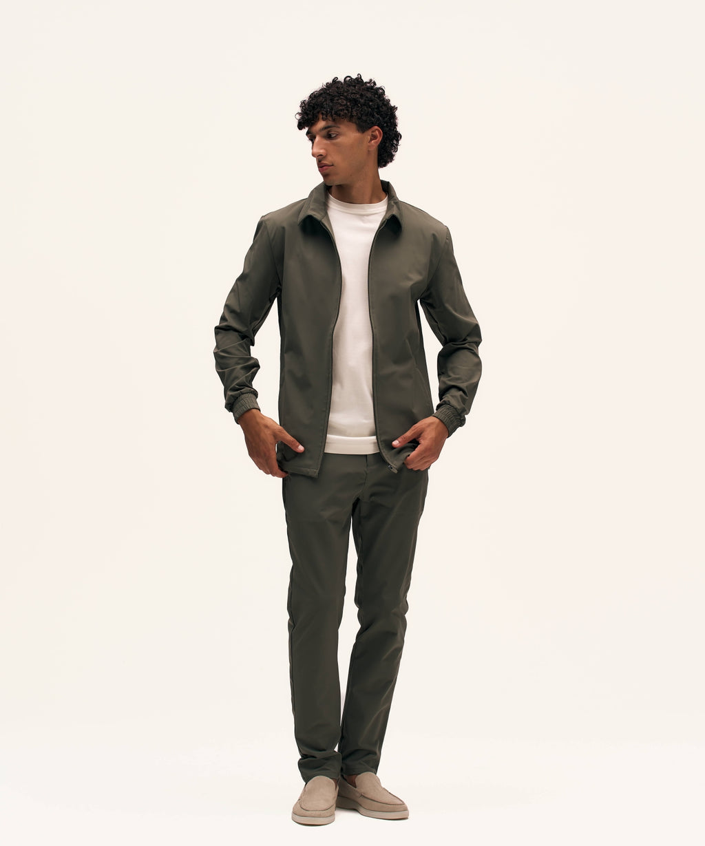Tracksuit Jacket with Collar | Olive