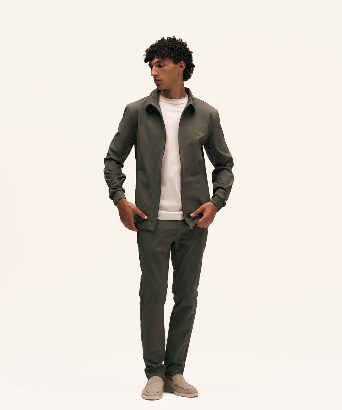 Tracksuit Jacket with Collar | Olive