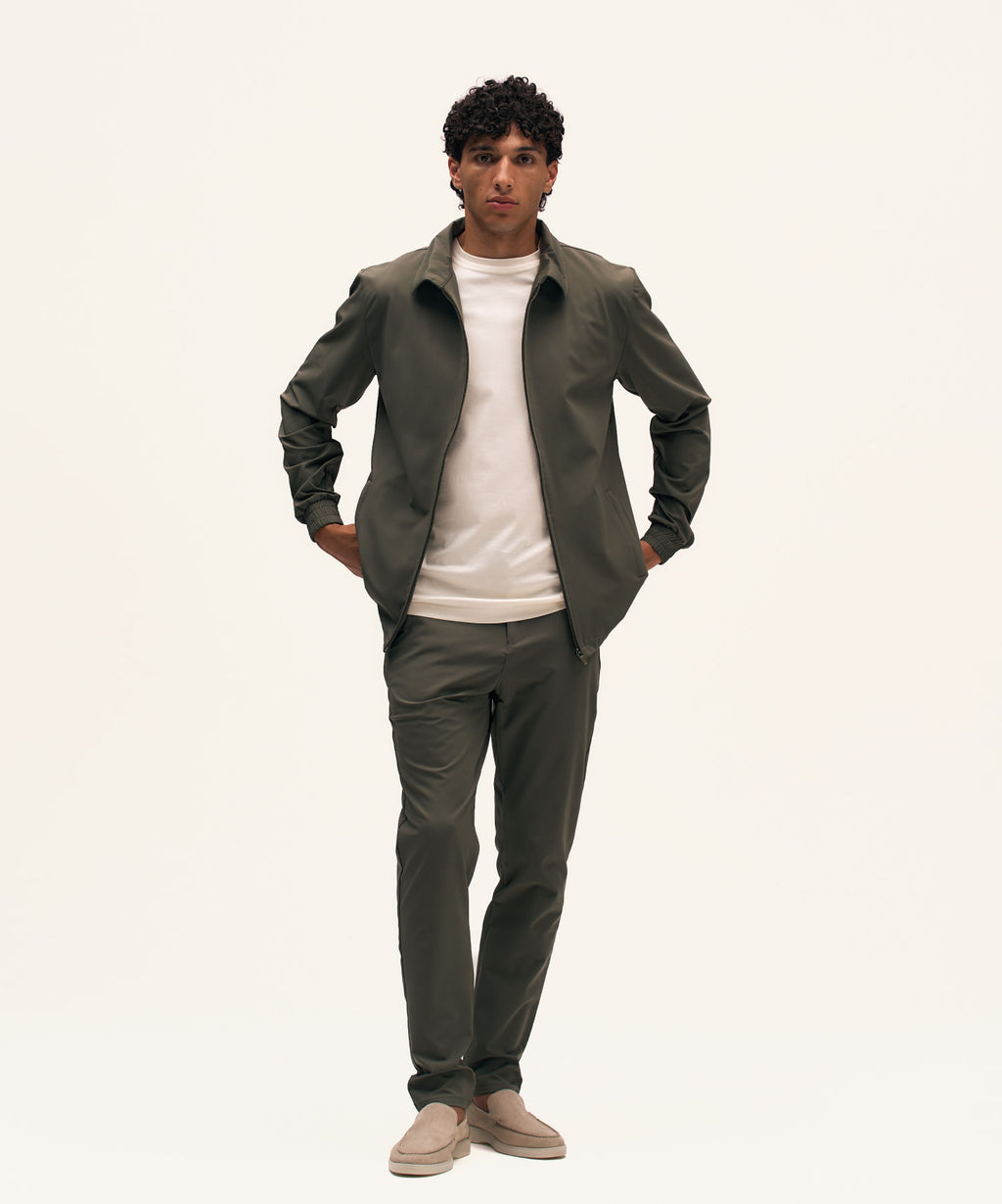 Tracksuit Jacket with Collar | Olive