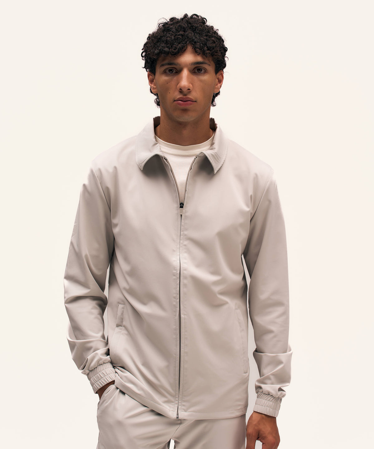 Tracksuit Jacket with Collar | Sand