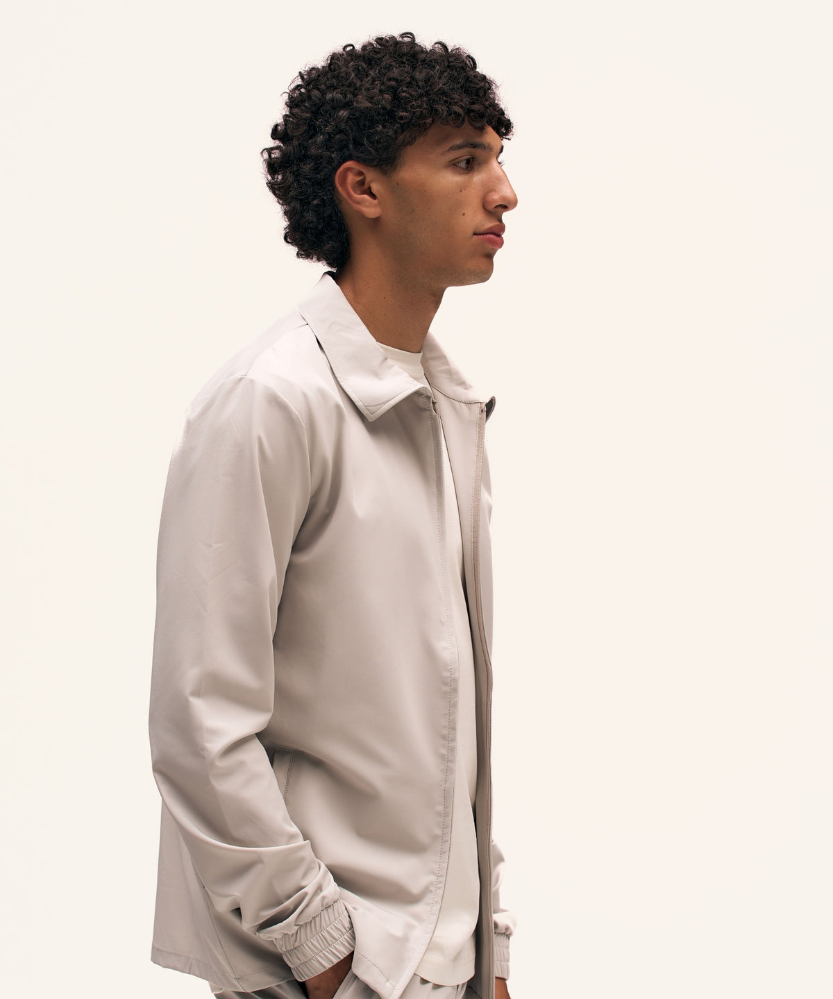 Tracksuit Jacket with Collar | Sand
