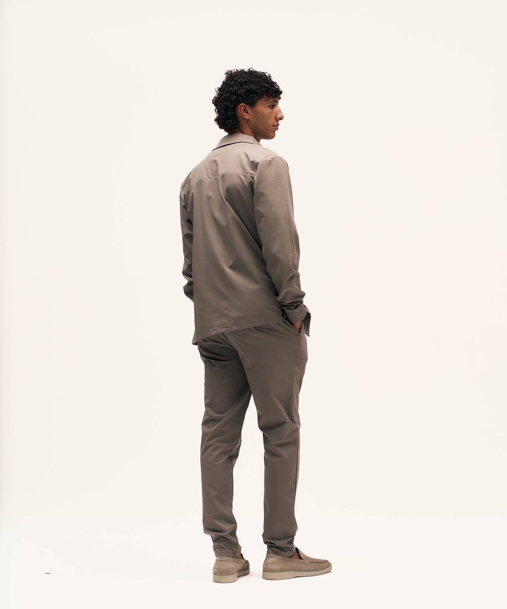 Tracksuit Jacket with Collar | Taupe