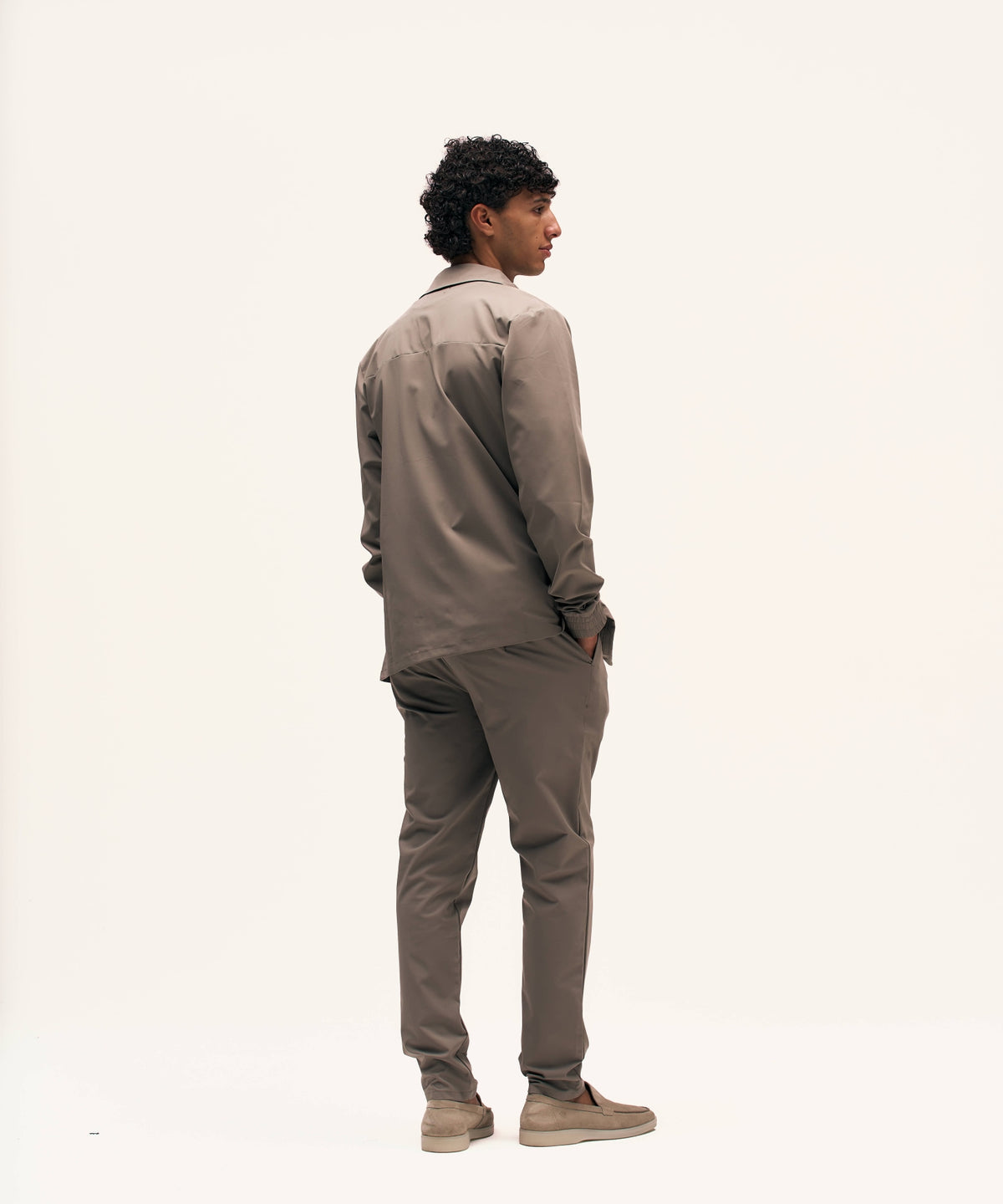 Tracksuit Jacket with Collar | Taupe