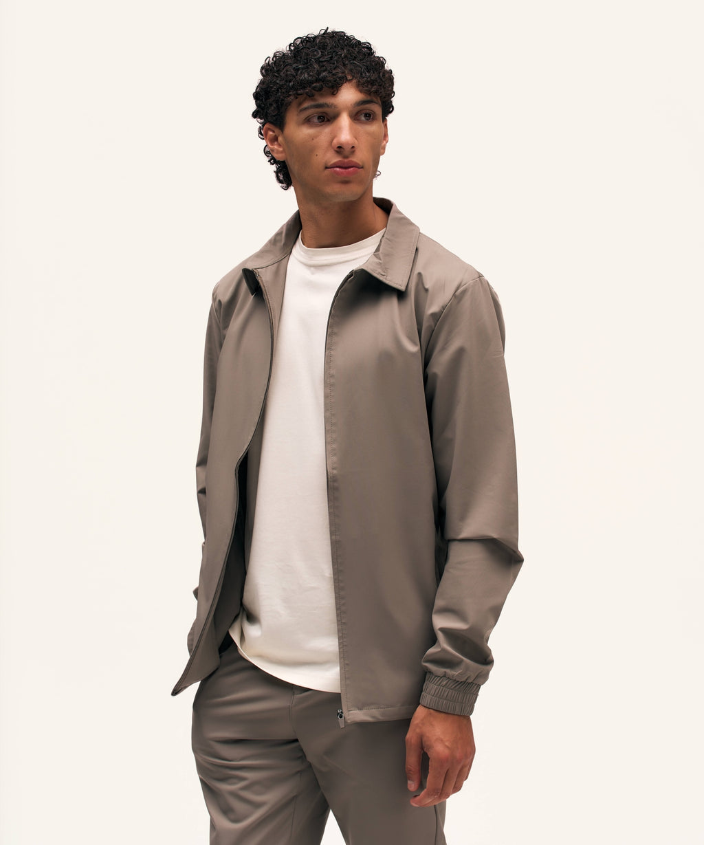 Tracksuit Jacket with Collar | Taupe