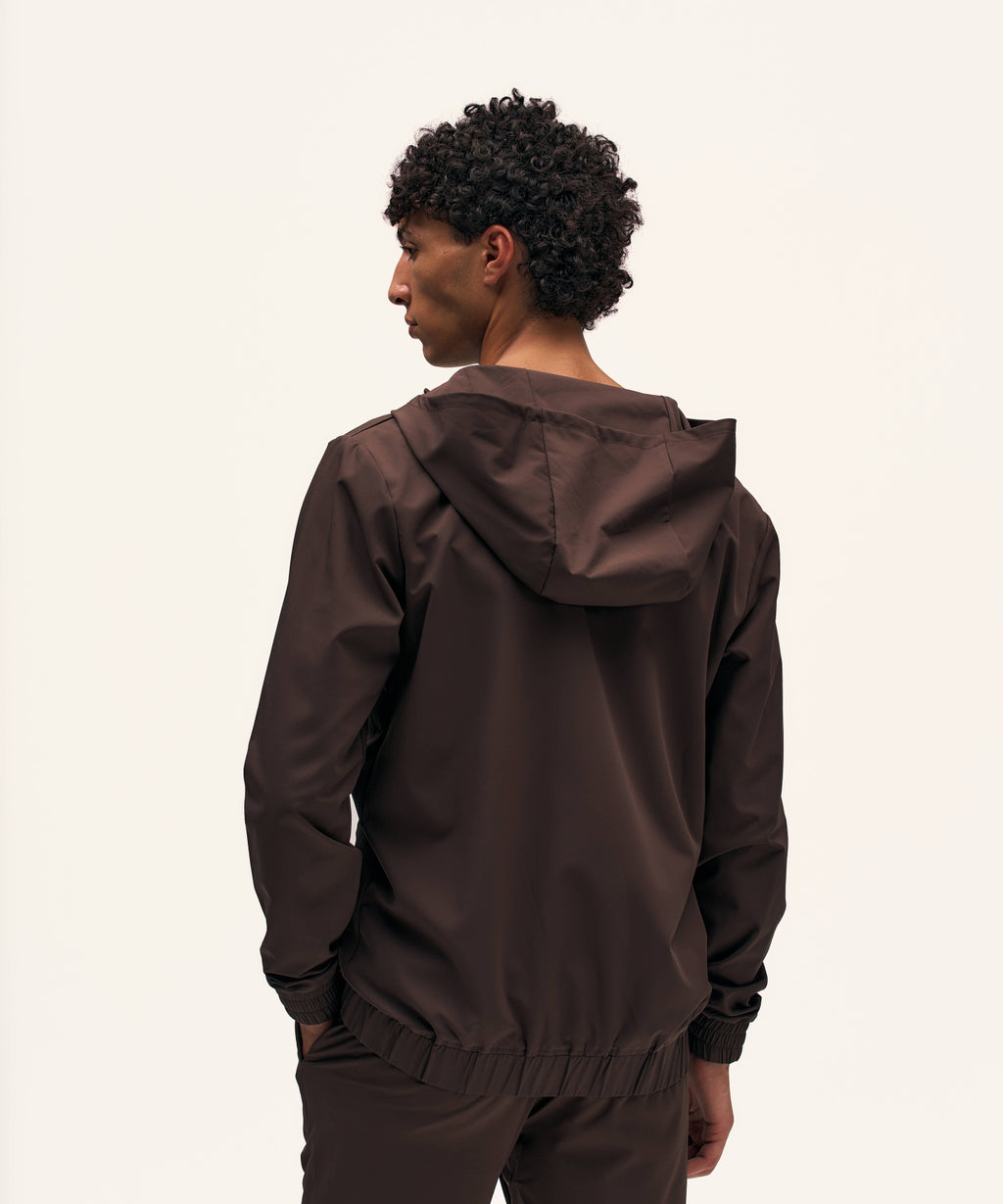 Tracksuit Jacket with Hood | Brown