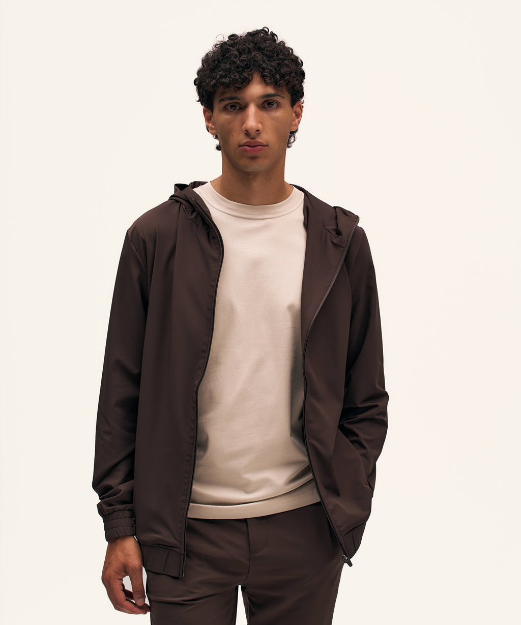 Tracksuit Jacket with Hood | Brown