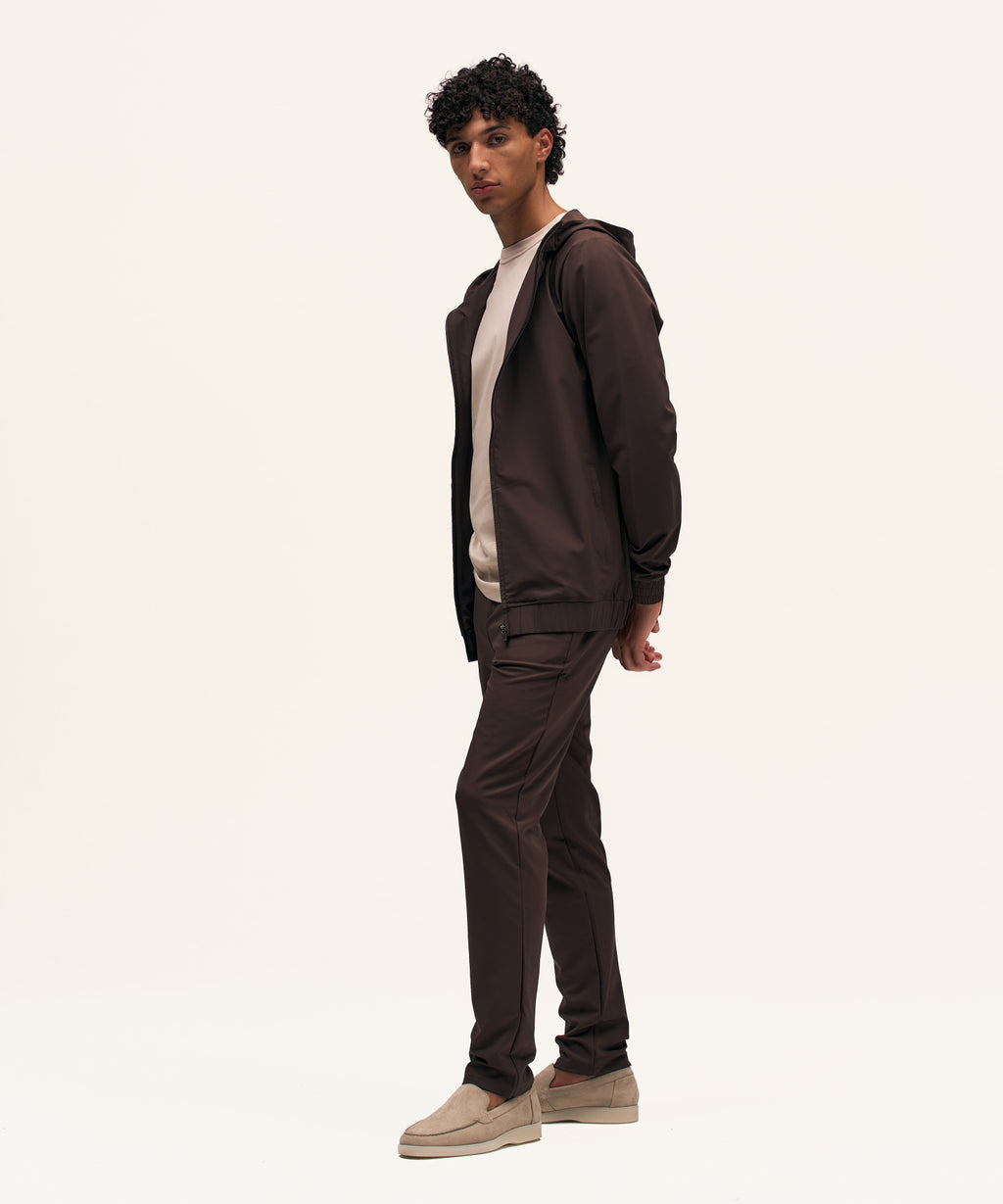 Tracksuit Jacket with Hood | Brown