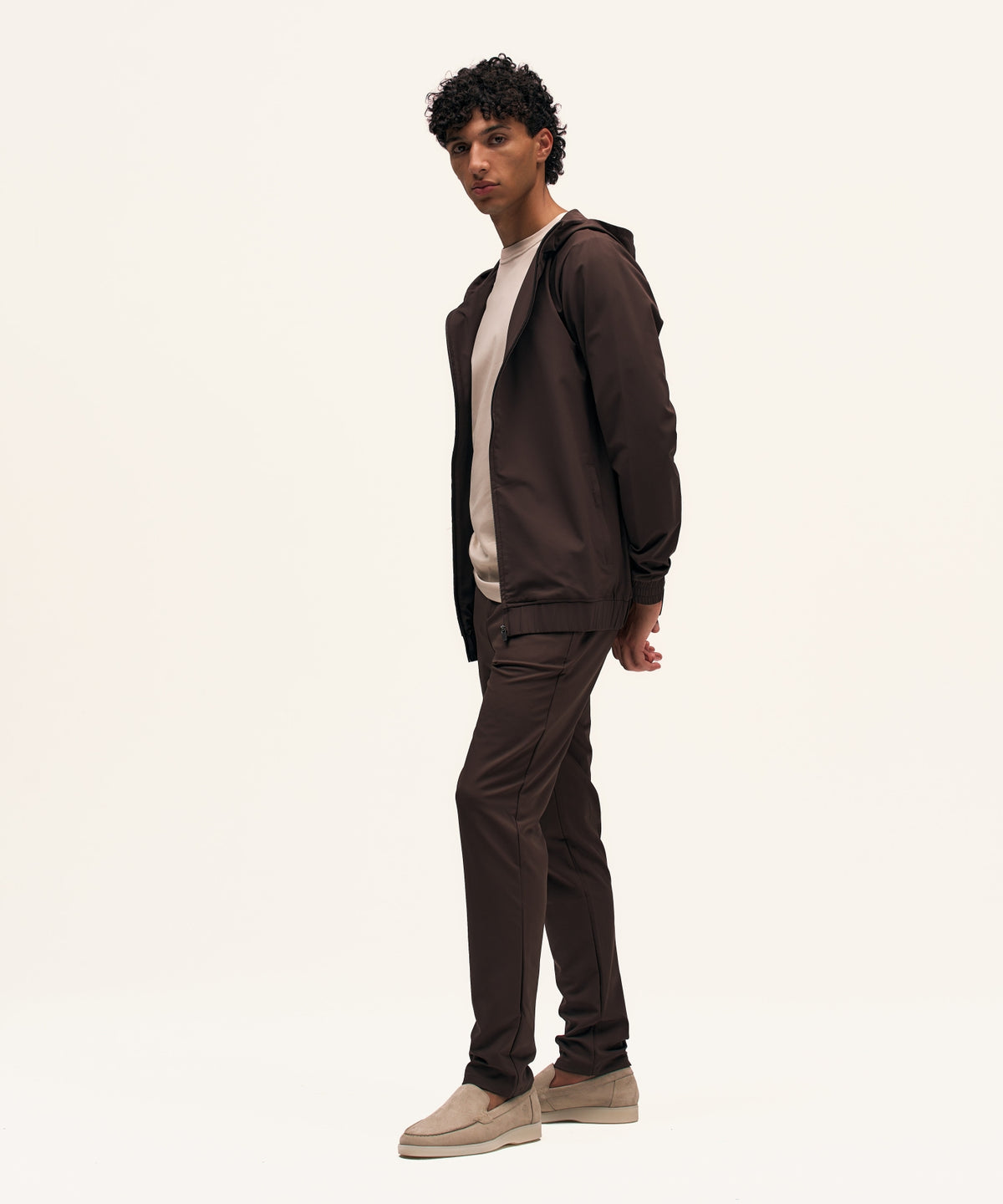 Tracksuit Jacket with Hood | Brown