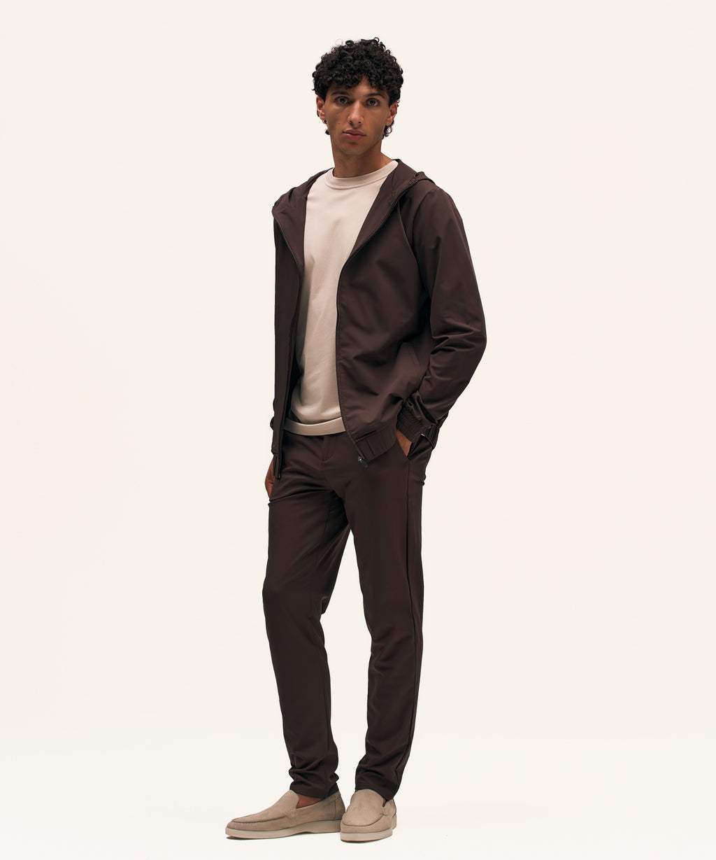 Tracksuit Jacket with Hood | Brown