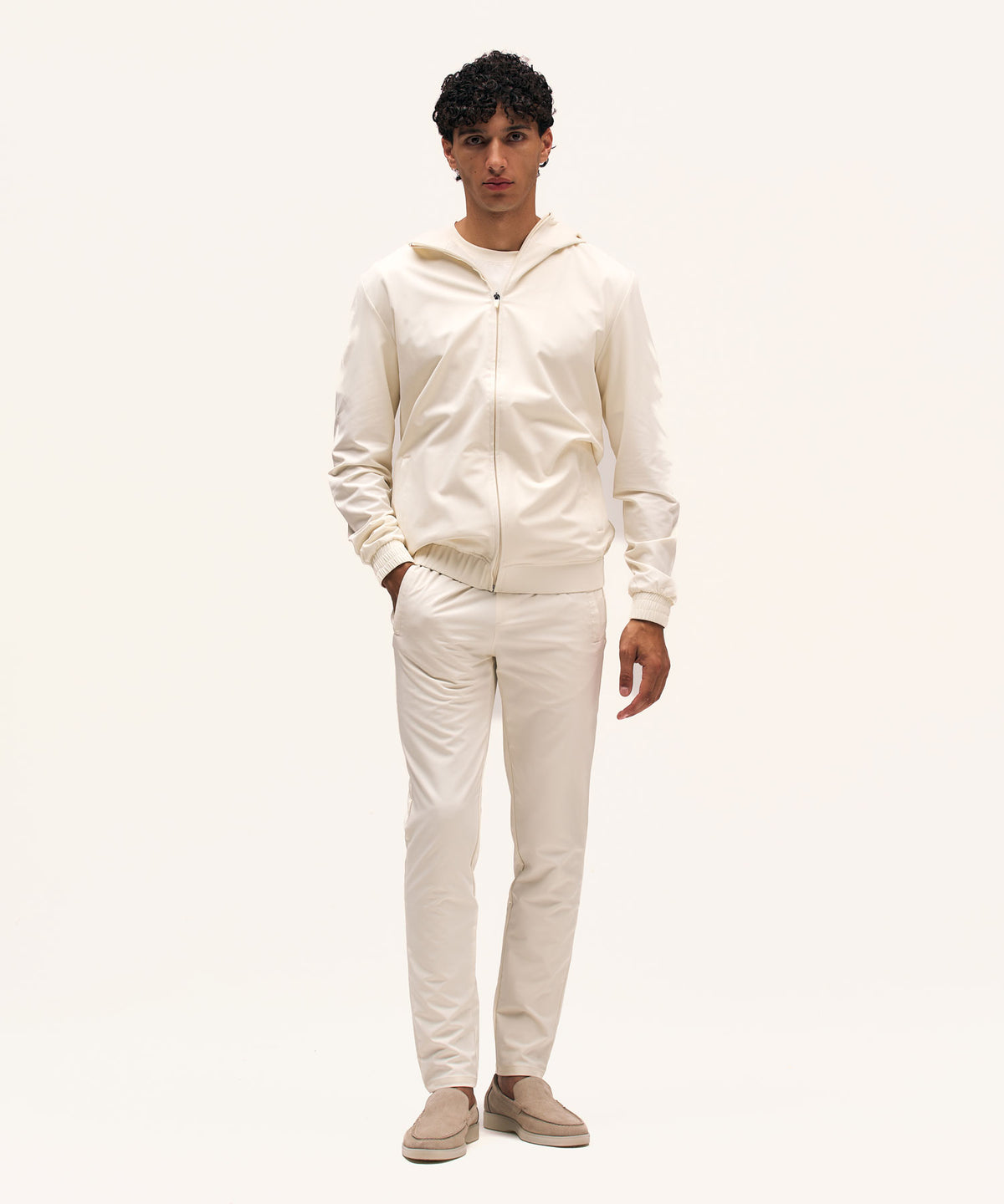 Tracksuit Jacket with Hood | Creme