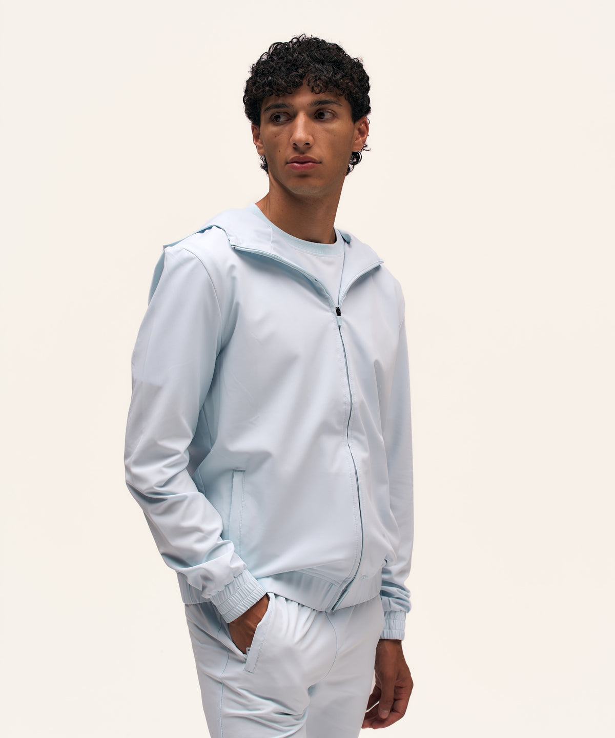 Tracksuit Jacket with Hood | Light Blue