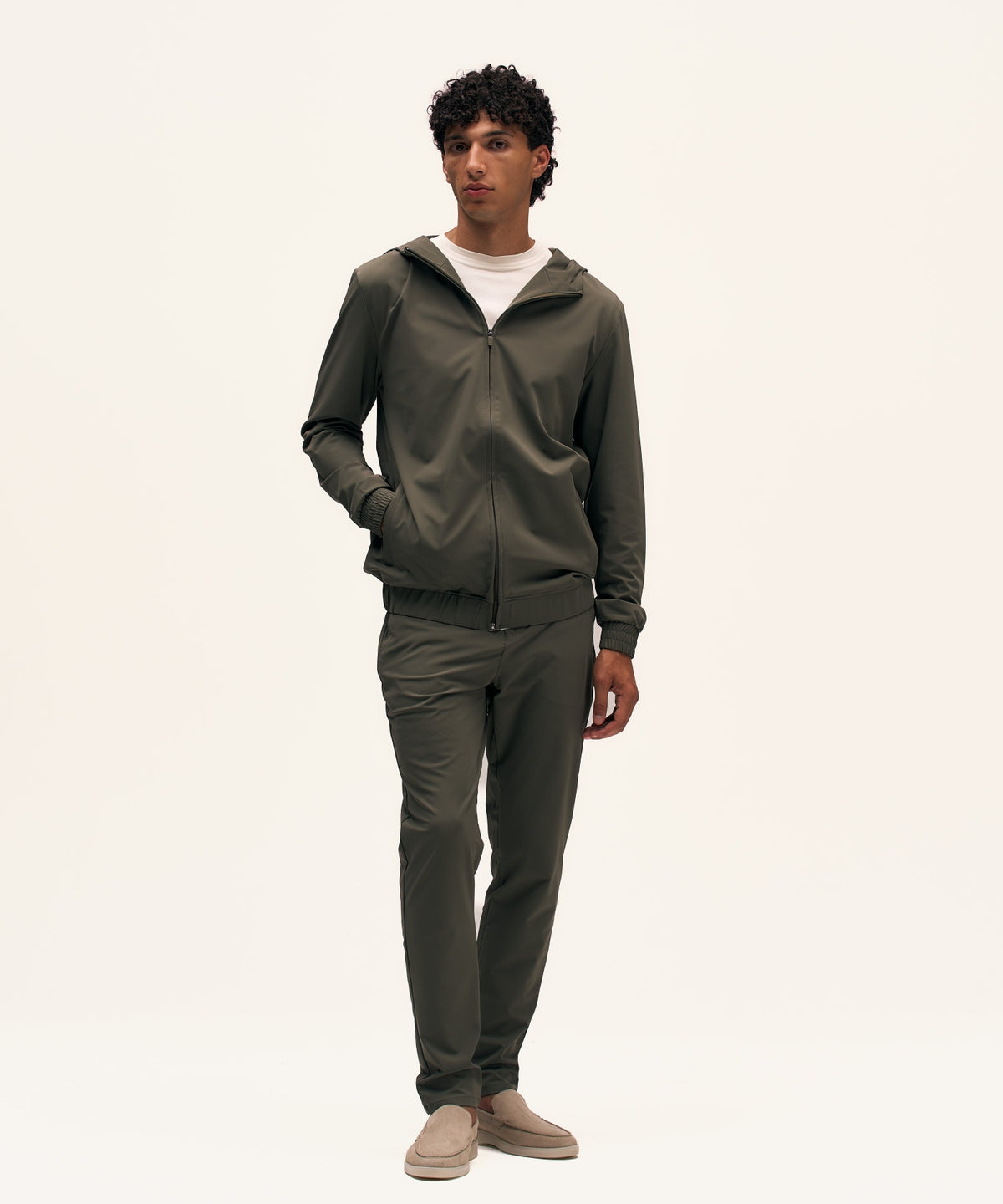 Tracksuit Jacket with Hood | Olive