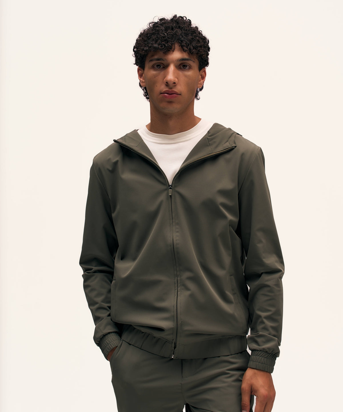 Tracksuit Jacket with Hood | Olive