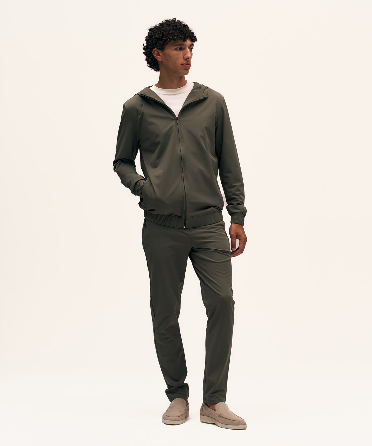 Tracksuit Jacket with Hood | Olive