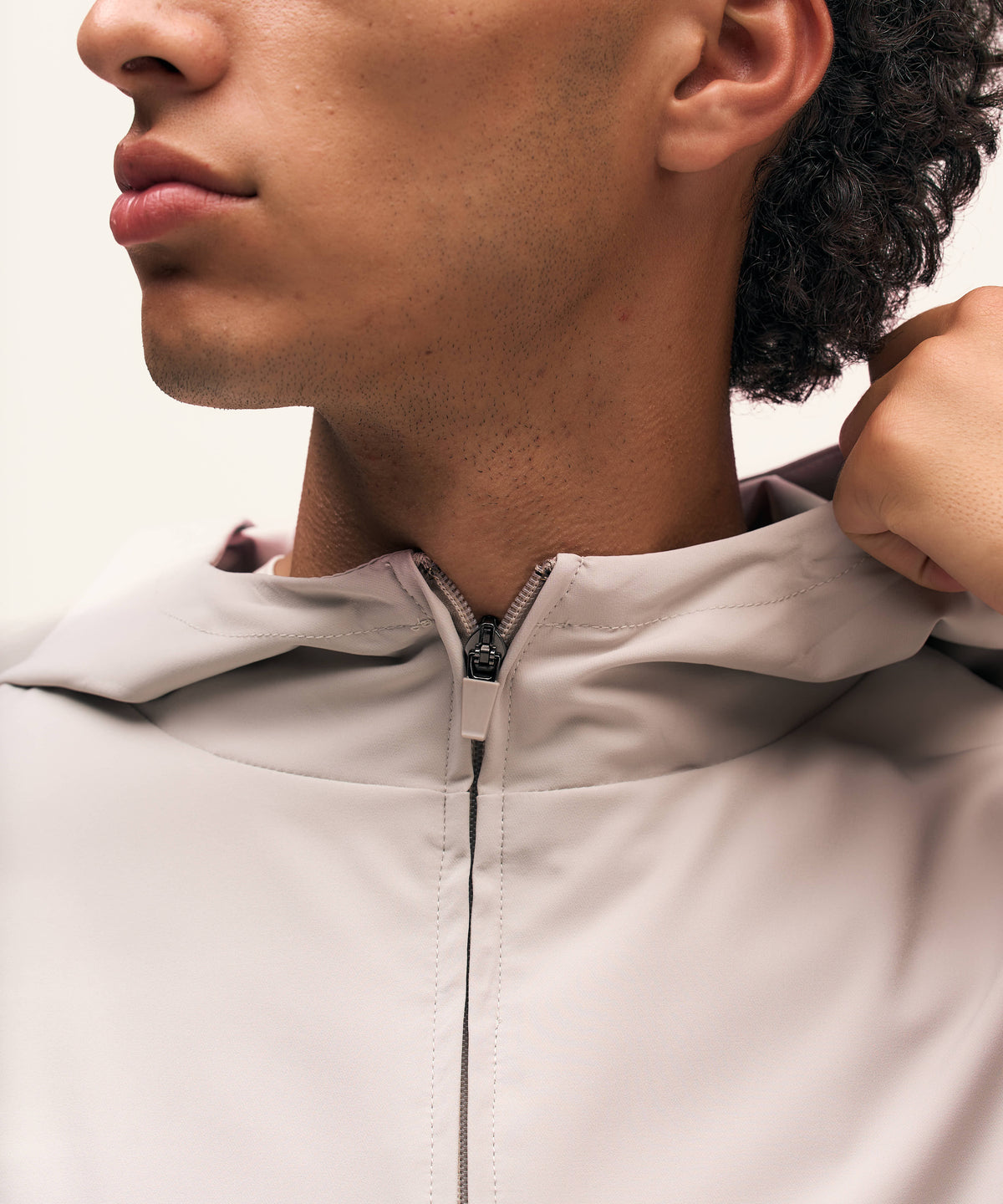 Tracksuit Jacket with Hood | Sand