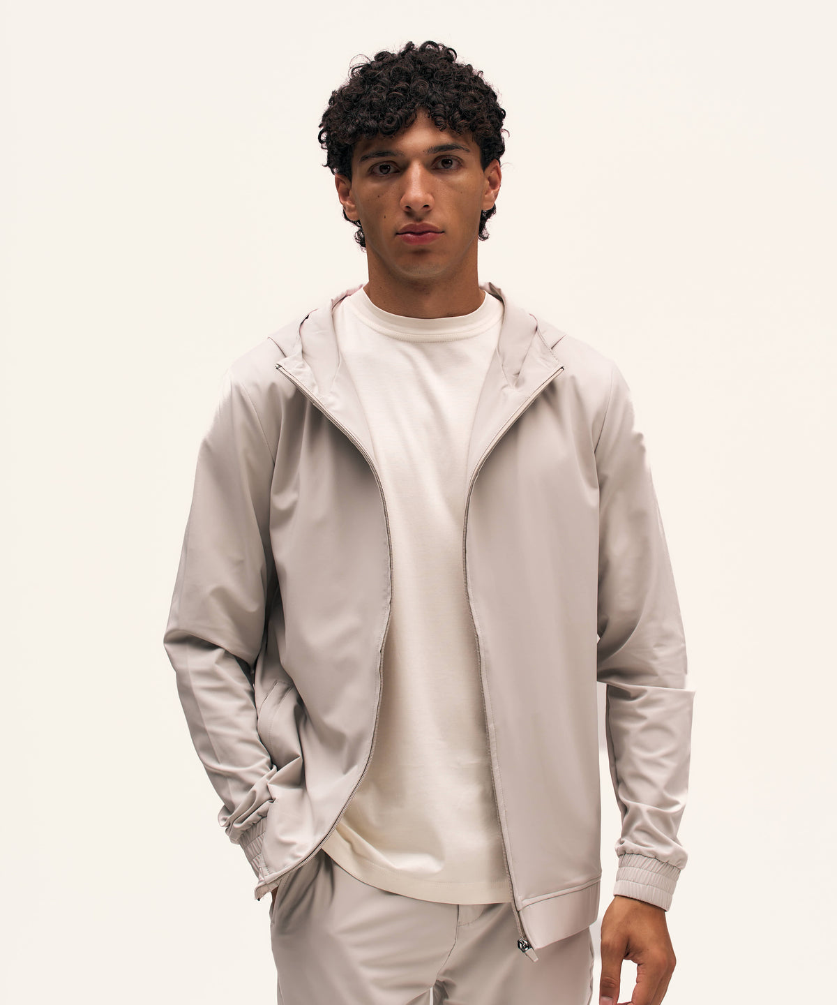 Tracksuit Jacket with Hood | Sand