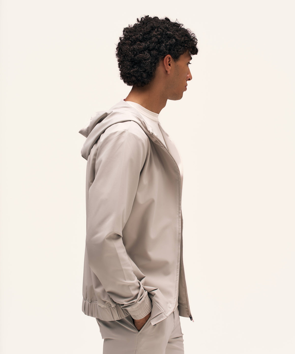 Tracksuit Jacket with Hood | Sand