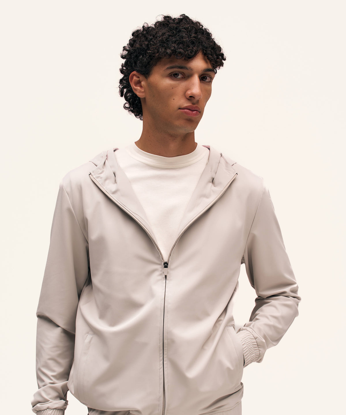 Tracksuit Jacket with Hood | Sand