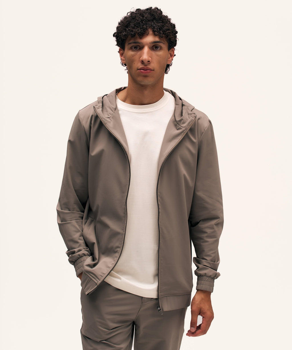 Tracksuit Jacket with Hood | Taupe