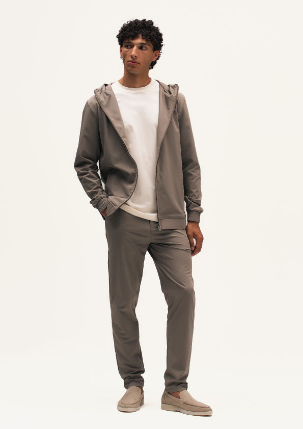 Tracksuit Jacket with Hood | Taupe