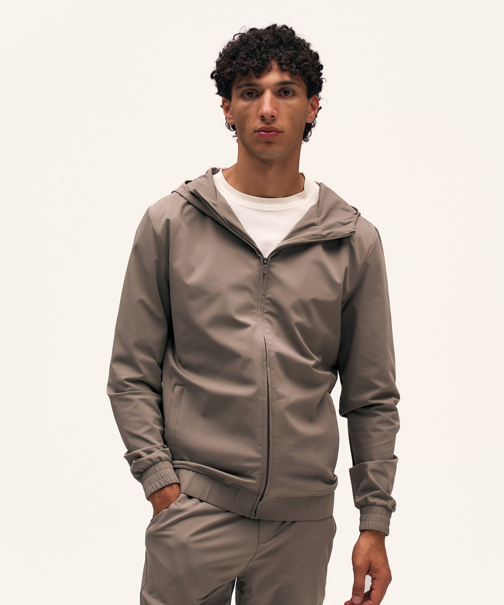 Tracksuit Jacket with Hood | Taupe